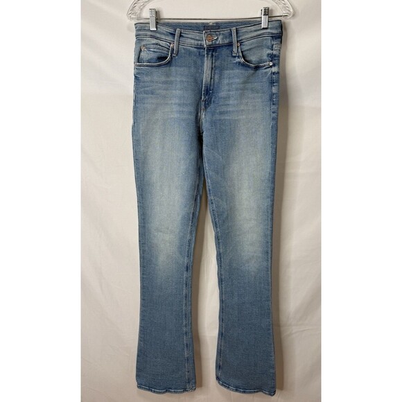 Mother High Waisted Runaway Bootcut Jeans 28 Dropping In Light Denim Blue USA - Picture 4 of 16